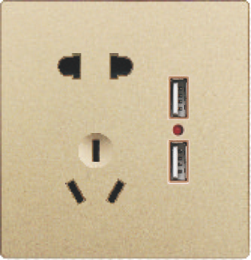 Q10-014 二、三极插座带USB