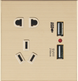 Q6-014 二、三极插座带USB