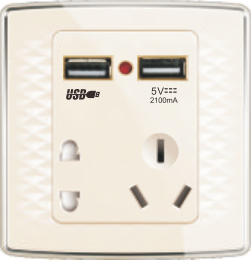 Q8-014 二、三极插座带USB