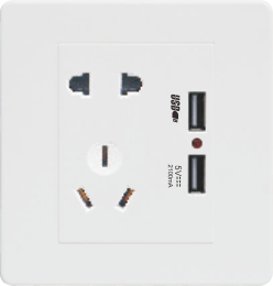 Q1-014 二、三极插座带USB