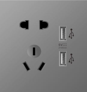 V1-010 五孔带二位USB